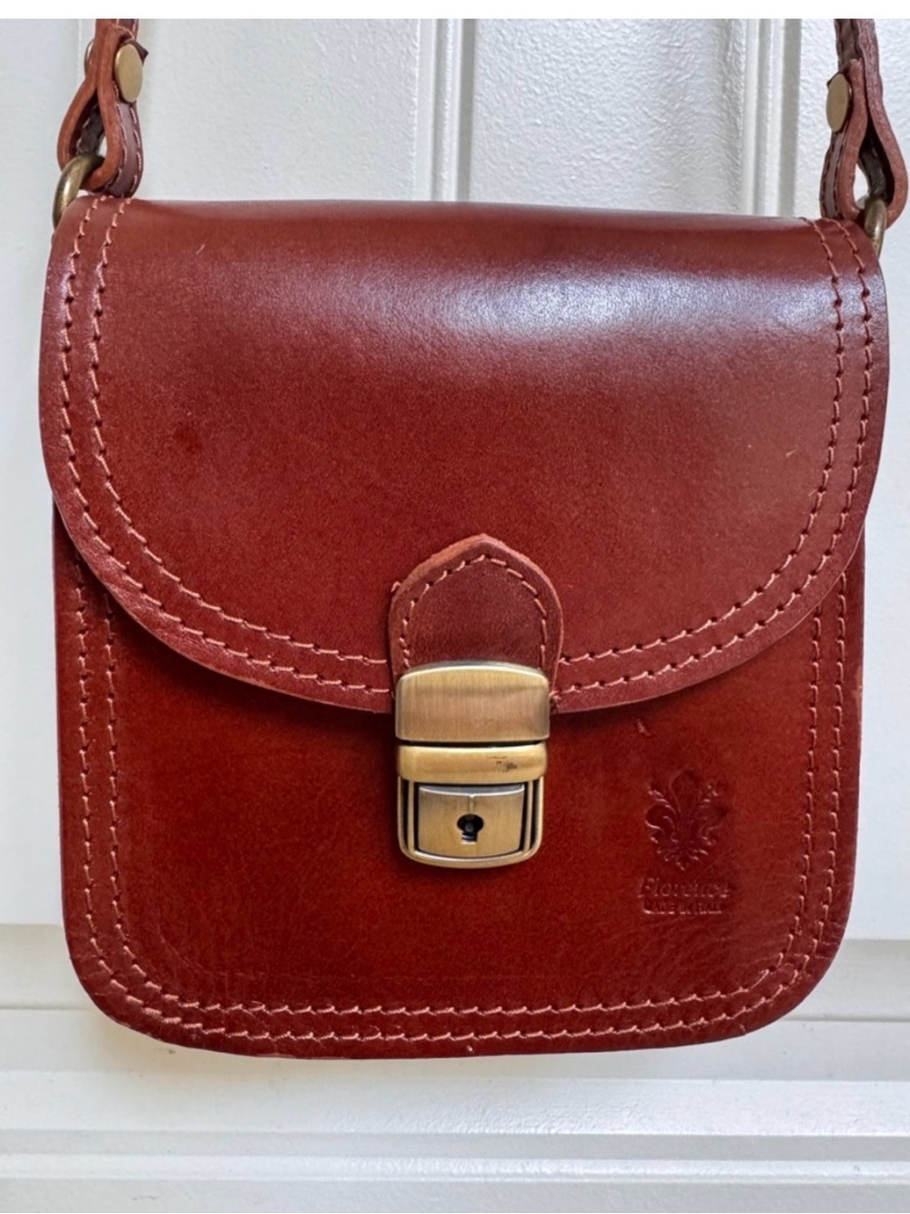 Vera Pelle Cognac Hardshell Italian Leather